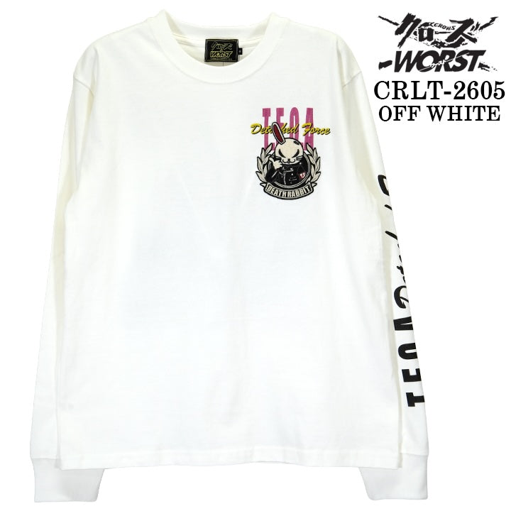 CROWS×WORST TEE L/S T-SHIRT DEATH RABBIT クローズ ワースト 武装戦線 デスラビット 天竺 長袖Tシャツ ロンTEE crlt-2605
