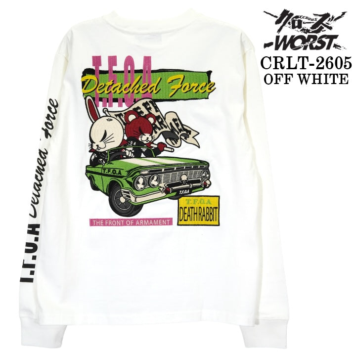 CROWS×WORST TEE L/S T-SHIRT DEATH RABBIT クローズ ワースト 武装戦線 デスラビット 天竺 長袖Tシャツ ロンTEE crlt-2605