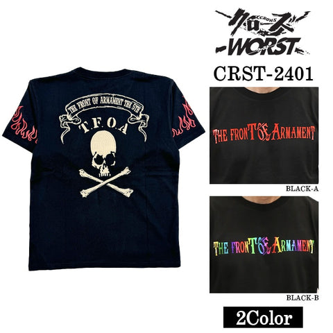 CROWS×WORST クローズ ワースト 武装戦線 天竺半袖Tシャツ crst-2401