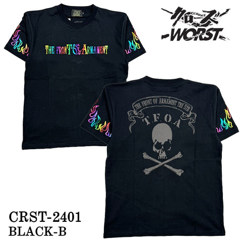 CROWS×WORST クローズ ワースト 武装戦線 天竺半袖Tシャツ crst-2401