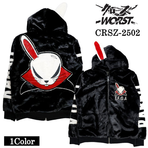CROWS×WORST FUR F/Z JACKET HOODIE PARKA クローズ ワースト ファージャケット パーカー crsz-2502