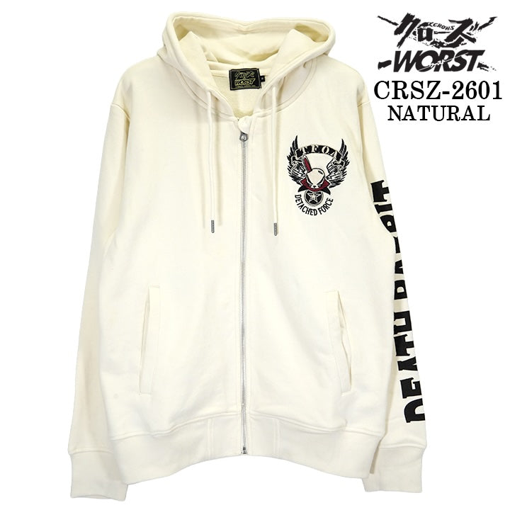 CROWS×WORST F/Z HOODIE PARKA DEATH RABBIT クローズ ワースト 武装戦線 デスラビット 裏毛 パーカー crsz-2601