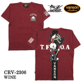 VANSON×CROWS×WORST バンソン クローズ ワースト 武装戦線 コラボ Tee 天竺 半袖Tシャツ デスラビット crv-2306