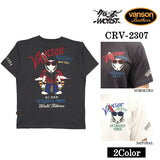 VANSON×CROWS×WORST バンソン クローズ ワースト 武装戦線 コラボ Tee 天竺 半袖Tシャツ デスラビット crv-2307