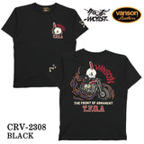 VANSON×CROWS×WORST バンソン クローズ ワースト 武装戦線 コラボ Tee 天竺 半袖Tシャツ デスラビット crv-2308