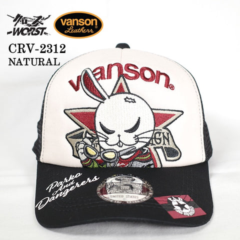 VANSON×CROWS×WORST バンソン 武装戦線 コラボ ツイルメッシュキャップ 帽子 crv-2312
