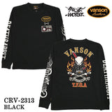 VANSON×CROWS×WORST バンソン クローズ ワースト 武装戦線 コラボ 天竺長袖Tシャツ ロンT デスラビット crv-2313