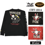 VANSON×CROWS×WORST バンソン クローズ ワースト 武装戦線 コラボ 天竺長袖Tシャツ ロンT デスラビット crv-2314