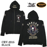 VANSON×CROWS×WORST バンソン 武装戦線 デスラビット 裏毛 ZIPパーカー crv-2315