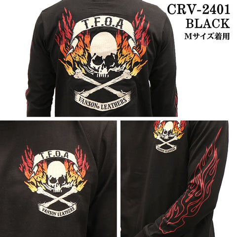 VANSON×CROWS×WORST バンソン クローズ ワースト 武装戦線 コラボ 天竺長袖Tシャツ ロンT crv-2401