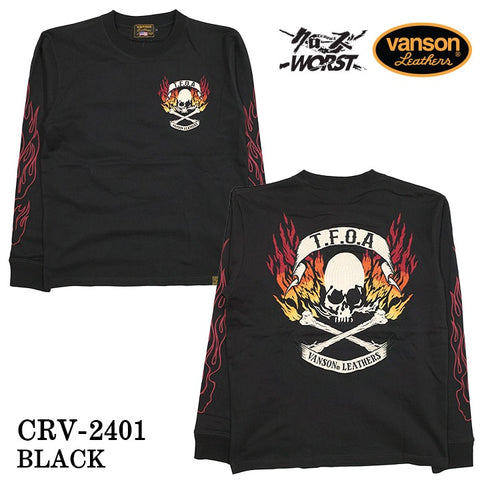 VANSON×CROWS×WORST バンソン クローズ ワースト 武装戦線 コラボ 天竺長袖Tシャツ ロンT crv-2401