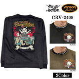 VANSON×CROWS×WORST バンソン クローズ ワースト 武装戦線 コラボ 起毛プレーティング プルオーバー 長袖Tシャツ ロンT crv-2409