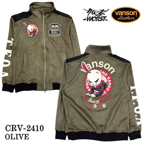 VANSON×CROWS×WORST バンソン 武装戦線 デスラビット 起毛プレーティング F/Z HI crv-2410