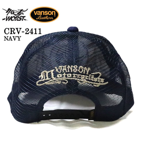 VANSON×CROWS×WORST バンソン 武装戦線 コラボ ツイルメッシュキャップ 帽子 crv-2411