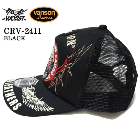 VANSON×CROWS×WORST バンソン 武装戦線 コラボ ツイルメッシュキャップ 帽子 crv-2411