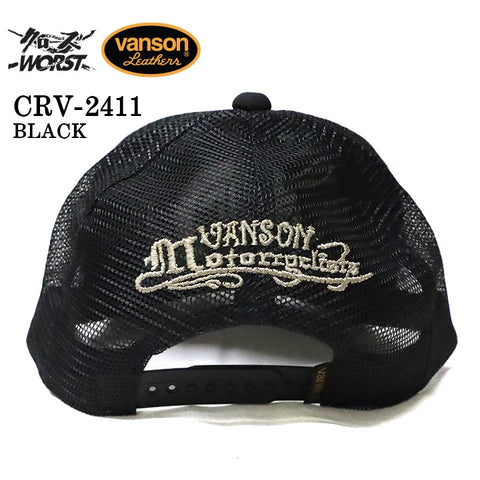 VANSON×CROWS×WORST バンソン 武装戦線 コラボ ツイルメッシュキャップ 帽子 crv-2411