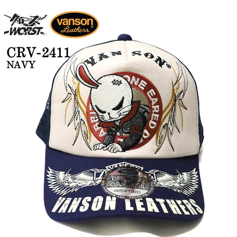 VANSON×CROWS×WORST バンソン 武装戦線 コラボ ツイルメッシュキャップ 帽子 crv-2411