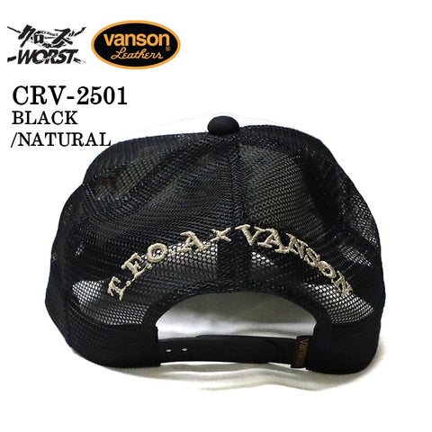 VANSON×CROWS×WORST バンソン 武装戦線 コラボ ツイルメッシュキャップ 帽子 crv-2501