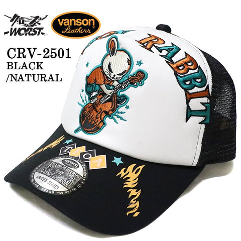 VANSON×CROWS×WORST バンソン 武装戦線 コラボ ツイルメッシュキャップ 帽子 crv-2501