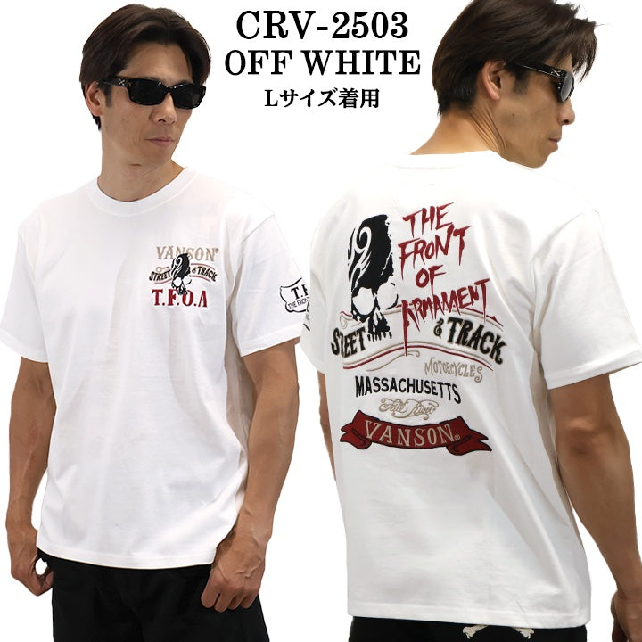 VANSON×CROWS×WORST バンソン クローズ ワースト 武装戦線 コラボ Tee 天竺 半袖Tシャツ デスラビット crv-2503