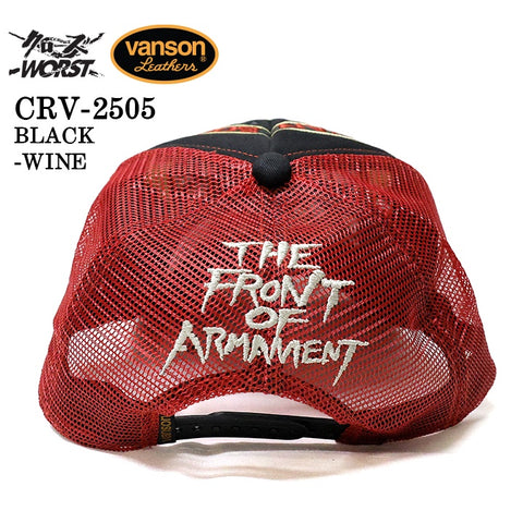 VANSON×CROWS×WORST バンソン 武装戦線 コラボ ツイルメッシュキャップ 帽子 crv-2505
