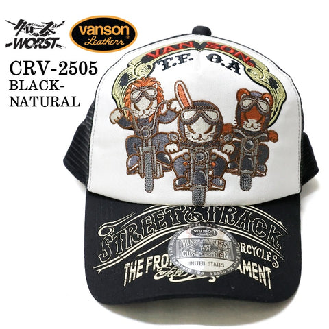 VANSON×CROWS×WORST バンソン 武装戦線 コラボ ツイルメッシュキャップ 帽子 crv-2505