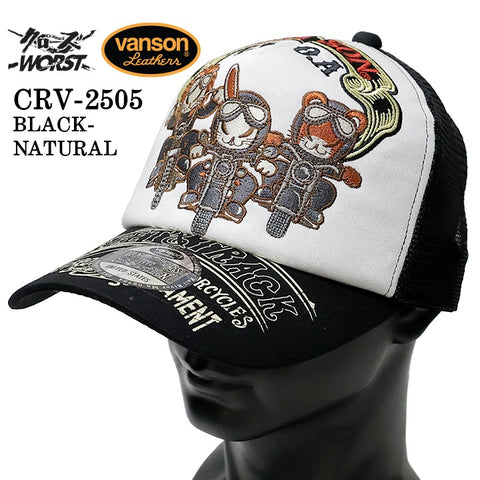 VANSON×CROWS×WORST バンソン 武装戦線 コラボ ツイルメッシュキャップ 帽子 crv-2505