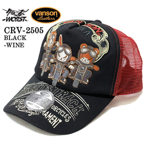 VANSON×CROWS×WORST バンソン 武装戦線 コラボ ツイルメッシュキャップ 帽子 crv-2505