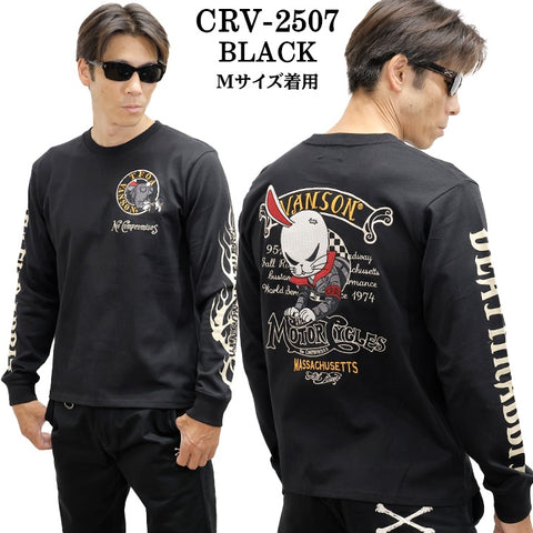 VANSON×CROWS×WORST TEE L/S T-SHIRT バンソン クローズ ワースト 武装戦線 コラボ 天竺 ロンTEE 長袖 Tシャツ デスラビット crv-2507