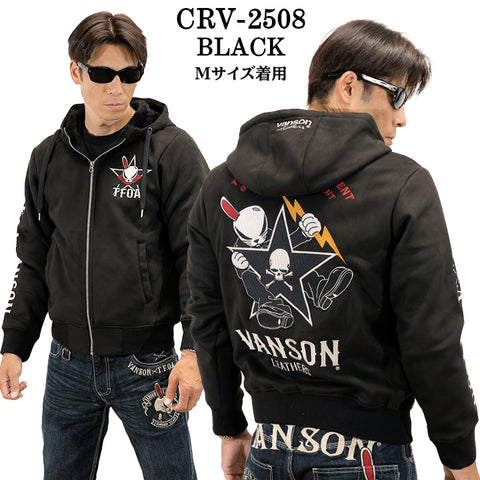 VANSON×CROWS×WORST BONDING HOODIE PARKA バンソン クローズ ワースト 裏ファー 起毛 ボンディング パーカー crv-2508