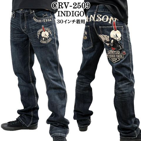 VANSON×CROWS×WORST DENIM PANTS JEANS バンソン クローズ ワースト 刺繍 デニム パンツ ジーンズ crv-2509