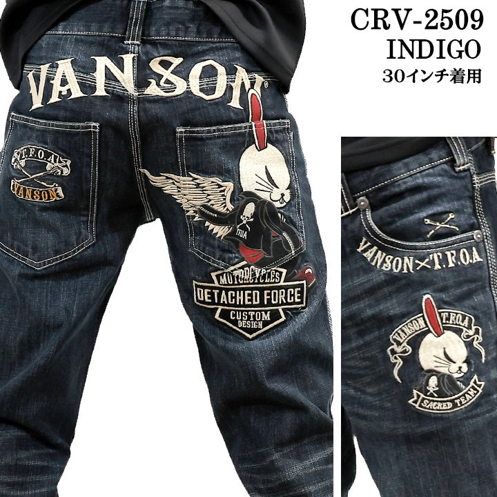 VANSON×CROWS×WORST DENIM PANTS JEANS バンソン クローズ ワースト 刺繍 デニム パンツ ジーンズ crv-2509
