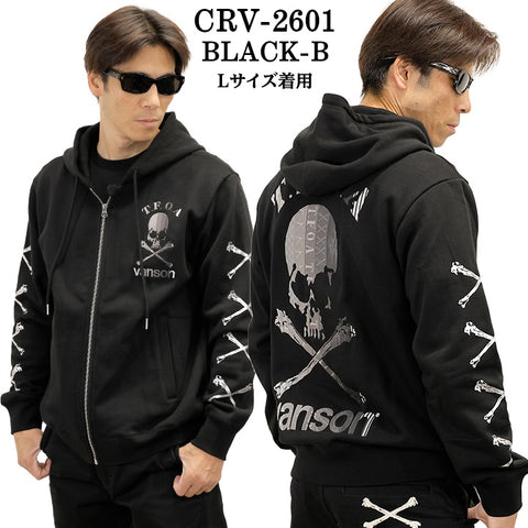 VANSON×CROWS×WORST HOODIE SWEATSHIRTS F/Z PARKA バンソン クローズ ワースト 武装戦線 コラボ 裏毛 パーカー crv-2601