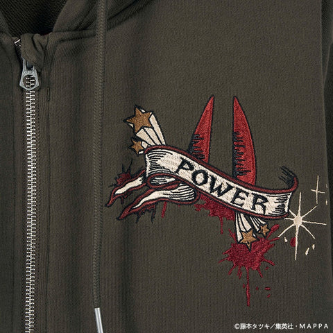 CHAINSAW MAN F/Z PARKA SWEATSHIRT HOODIE チェンソーマン 刺繍 裏毛 F/Z パーカー パワー csm-2603