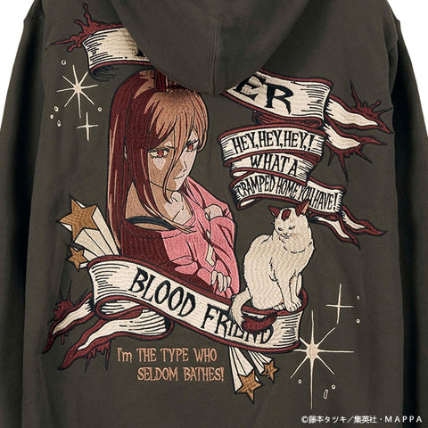 CHAINSAW MAN F/Z PARKA SWEATSHIRT HOODIE チェンソーマン 刺繍 裏毛 F/Z パーカー パワー csm-2603