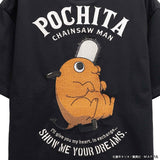 CHAINSAW MAN TEE S/S T-SHIRT チェンソーマン 刺繍 天竺 半袖 Tee Tシャツ ポチタ csm-2605
