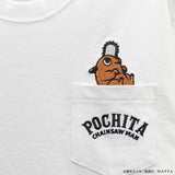 CHAINSAW MAN TEE S/S T-SHIRT チェンソーマン 刺繍 天竺 半袖 Tee Tシャツ ポチタ csm-2605