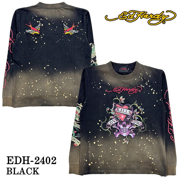 Ed Hardy スカルデザイン 長袖Tシャツ