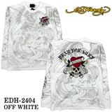 Ed Hardy エドハーディー 刺繍プリント 天竺 長袖Tシャツ メンズ ロンTEE edh-2404