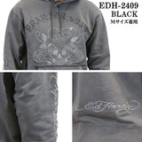 Ed Hardy エドハーディー 刺繍プリント 裏毛 ピグメント BIGシルエット プルパーカー edh-2409