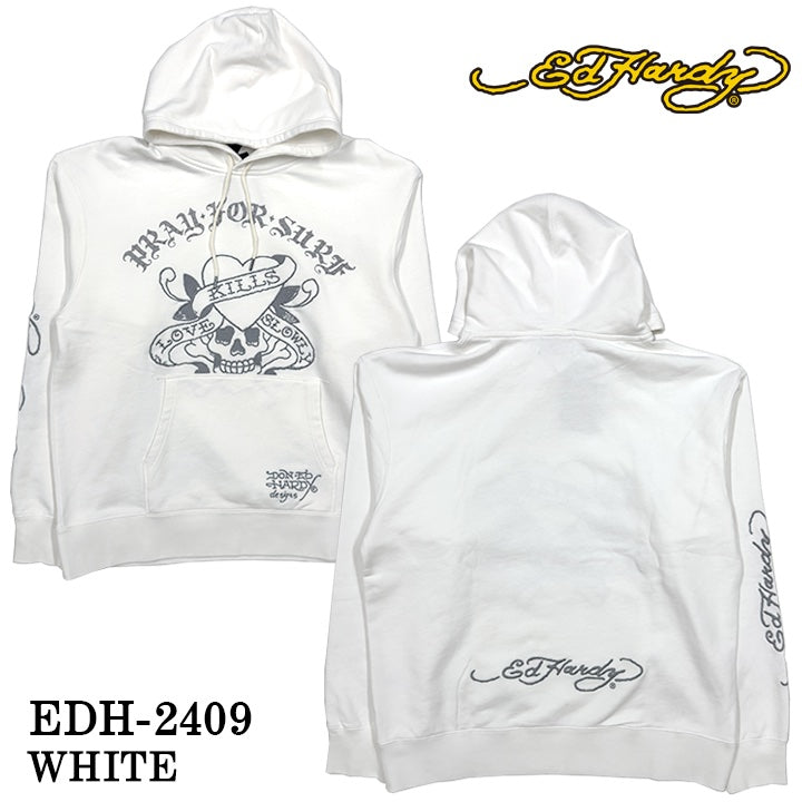 Ed Hardy エドハーディー 刺繍プリント 裏毛 ピグメント BIG