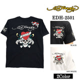 Ed Hardy エドハーディー 刺繍プリント 天竺 半袖Tシャツ メンズ ロンTEE edh-2501