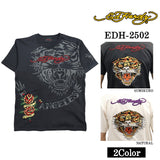 Ed Hardy エドハーディー 刺繍プリント 天竺 半袖Tシャツ メンズ ロンTEE edh-2502