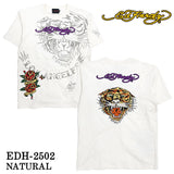 Ed Hardy エドハーディー 刺繍プリント 天竺 半袖Tシャツ メンズ ロンTEE edh-2502