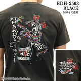Ed Hardy エドハーディー 刺繍プリント 天竺 フロスト加工 半袖Tシャツ メンズ ロンTEE edh-2503