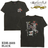 Ed Hardy エドハーディー 刺繍プリント 天竺 フロスト加工 半袖Tシャツ メンズ ロンTEE edh-2503