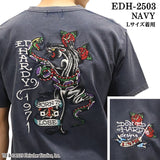 Ed Hardy エドハーディー 刺繍プリント 天竺 フロスト加工 半袖Tシャツ メンズ ロンTEE edh-2503