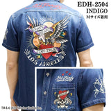 Ed Hardy エドハーディー 刺繍プリント 天竺 半袖シャツ メンズ ロンTEE edh-2504