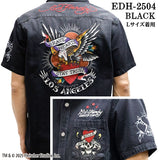Ed Hardy エドハーディー 刺繍プリント 天竺 半袖シャツ メンズ ロンTEE edh-2504