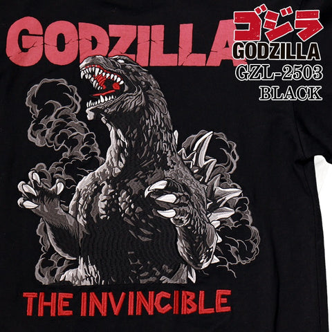 GODZILLA ゴジラ 刺繍プリント 天竺 半袖Tee Tシャツ gzl-2503